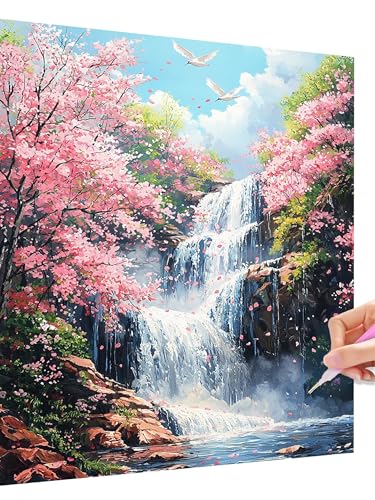 Diamond Painting Blume Erwachsene Diamond Painting Fallen Kinder Anfänger, DIY Full Drill Diamant Malerei Set Basteln Erwachsene, Dimond Crystal Embroidery Wanddeko Geschenke für Frauen 20x30cm N-4 von Jaeixouu