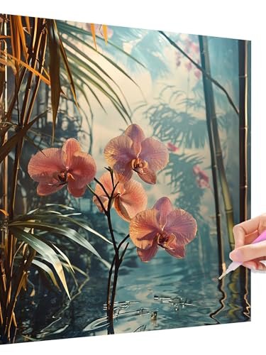 Diamond Painting Erwachsene Blume Set Diamant Painting Bilder Kinder Anlage, DIY Diamond Crystal Stickerei Bastelset Erwachsene Set, Full Drill Diamant Malerei Deko Geschenke für Frauen 20x30cm C-8 von Jaeixouu