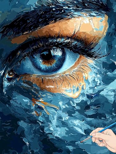 Malen Nach Zahlen Erwachsene Abstrakt Malen Nach Zahlen Auge DIY Set Ewachsene Paint by Numbers Adult mit Pinseln und Acrylfarbe Handgemalt Ölgemälde Kit für Geschenke für Frauen Deko 30x40cm D-94 von Jaeixouu