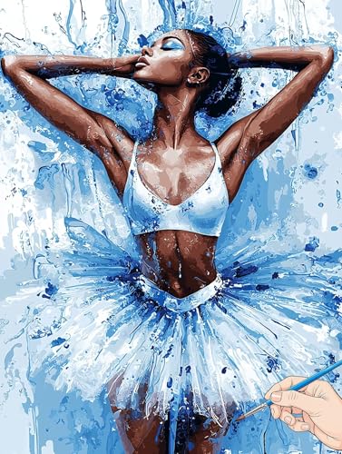 Malen Nach Zahlen Erwachsene Ballett Malen Nach Zahlen Kinder ab 10 Abstrakt Set Basteln Erwachsene DIY Paint by Numbers Adult Acrylfarbe Ölgemälde Bastelset Geschenke Deko Wohnzimmer 40x50cm H-85 von Jaeixouu