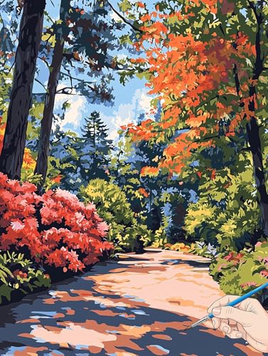 Malen Nach Zahlen Erwachsene Baum Malen Nach Zahlen Kinder ab 10 Pflanzen Set Basteln Erwachsene DIY Paint by Numbers Adult Acrylfarbe Ölgemälde Bastelset für Geschenke Deko Wohnzimmer 70x90cm J-05 von Jaeixouu