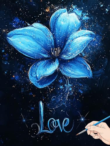 Malen Nach Zahlen Erwachsene Blumen Malen Nach Zahlen Einfach DIY Set Ewachsene Paint by Numbers Adult mit Pinseln und Acrylfarbe Handgemalt Ölgemälde Kit für Geschenke für Frauen Deko 50x70cm G-59 von Jaeixouu