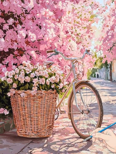 Malen Nach Zahlen Erwachsene Blumen Malen Nach Zahlen Kinder ab 10 Landschaft Set Basteln Erwachsene DIY Paint by Numbers Adult Acrylfarbe Ölgemälde Bastelset Geschenke Deko Wohnzimmer 30x40cm H-59 von Jaeixouu