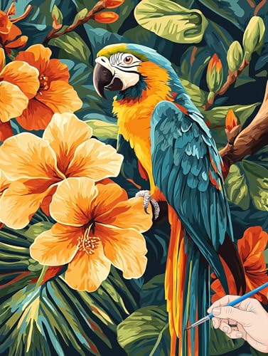 Malen Nach Zahlen Erwachsene Blumen Malen Nach Zahlen Kinder ab 10 Papagei Set Basteln Erwachsene DIY Paint by Numbers Adult Acrylfarbe Ölgemälde Bastelset für Geschenke Deko Wohnzimmer 50x70cm H-91 Malen Nach Zahlen Erwachsene Blumen Malen Nach Zahlen Kinder ab 10 Papagei Set Basteln Erwachsene DIY Paint by Numbers Adult Acrylfarbe Ölgemälde Bastelset für Geschenke Deko Wohnzimmer 50x70cm H-91 von Jaeixouu