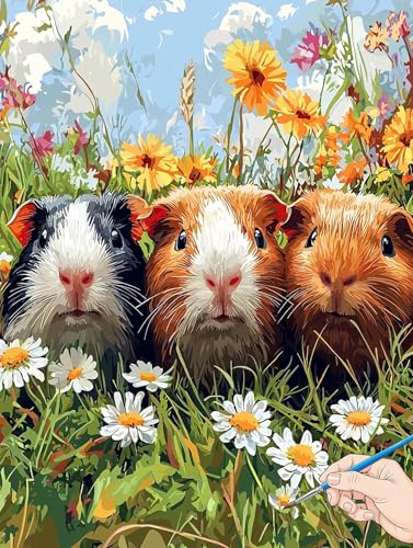 Malen Nach Zahlen Erwachsene Blumen Malen Nach Zahlen Kinder ab 10 Tiere Set Basteln Erwachsene DIY Paint by Numbers Adult Acrylfarbe Ölgemälde Bastelset für Geschenke Deko Wohnzimmer 40x50cm C-76 von Jaeixouu
