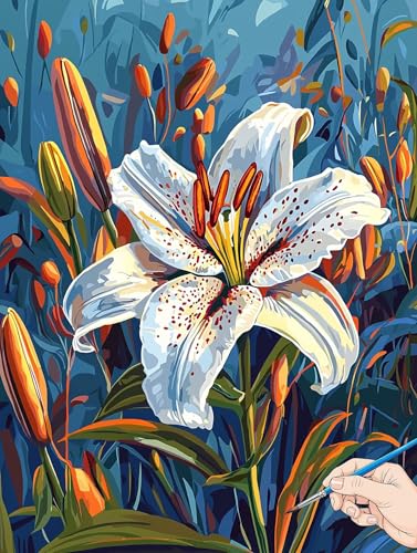 Malen Nach Zahlen Erwachsene Blumen Malen Nach Zahlen Lilie DIY Set Ewachsene Paint by Numbers Adult mit Pinseln und Acrylfarbe Handgemalt Ölgemälde Geschenke für Frauen Halloween Deko 30x40cm H-82 Malen Nach Zahlen Erwachsene Blumen Malen Nach Zahlen Lilie DIY Set Ewachsene Paint by Numbers Adult mit Pinseln und Acrylfarbe Handgemalt Ölgemälde Geschenke für Frauen Halloween Deko 30x40cm H-82 von Jaeixouu