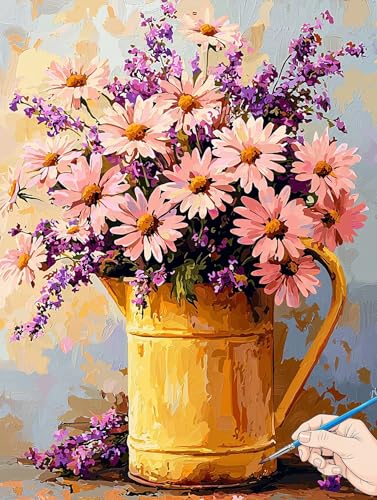 Malen Nach Zahlen Erwachsene Blumen Malen Nach Zahlen Retro DIY Set Ewachsene Paint by Numbers Adult mit Pinseln und Acrylfarbe Handgemalt Ölgemälde Geschenke für Frauen Halloween Deko 40x50cm G-91 von Jaeixouu