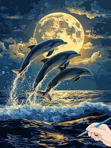 Malen Nach Zahlen Erwachsene Delphin Malen Nach Zahlen Meer DIY Set Ewachsene Paint by Numbers Adult mit Pinseln und Acrylfarbe Handgemalt Ölgemälde Geschenke für Frauen Halloween Deko 40x50cm E-81 Malen Nach Zahlen Erwachsene Delphin Malen Nach Zahlen Meer DIY Set Ewachsene Paint by Numbers Adult mit Pinseln und Acrylfarbe Handgemalt Ölgemälde Geschenke für Frauen Halloween Deko 40x50cm E-81 von Jaeixouu