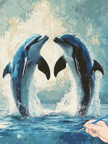Malen Nach Zahlen Erwachsene Delphin Malen Nach Zahlen Tiere DIY Set Ewachsene Paint by Numbers Adult mit Pinseln und Acrylfarbe Handgemalt Ölgemälde Kit für Geschenke für Frauen Deko 40x50cm F-74 Malen Nach Zahlen Erwachsene Delphin Malen Nach Zahlen Tiere DIY Set Ewachsene Paint by Numbers Adult mit Pinseln und Acrylfarbe Handgemalt Ölgemälde Kit für Geschenke für Frauen Deko 40x50cm F-74 von Jaeixouu