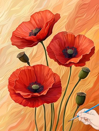 Malen Nach Zahlen Erwachsene Einfach Malen Nach Zahlen Blumen DIY Set Ewachsene Paint by Numbers Adult mit Pinseln und Acrylfarbe Handgemalt Ölgemälde Kit für Geschenke für Frauen Deko 70x90cm B-94 von Jaeixouu