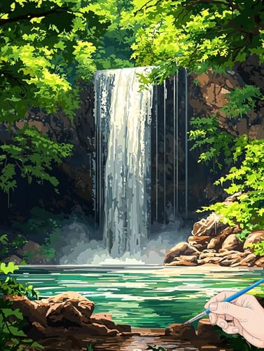 Malen Nach Zahlen Erwachsene Fallen Malen Nach Zahlen Kinder ab 10 Wald Set Basteln Erwachsene DIY Paint by Numbers Adult Acrylfarbe Ölgemälde Bastelset für Geschenke Deko Wohnzimmer 30x40cm J-69 von Jaeixouu