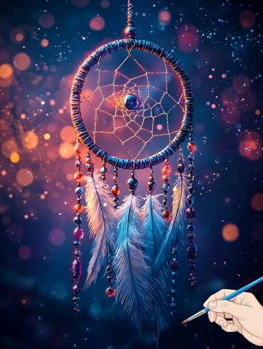 Malen Nach Zahlen Erwachsene Fantasy Malen Nach Zahlen Kinder ab 10 Fantasyfänger Set Basteln Erwachsene DIY Paint by Numbers Adult Acrylfarbe Ölgemälde Bastelset Geschenke für Frauen 70x90cm H-83 von Jaeixouu