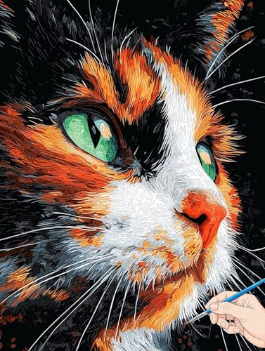 Malen Nach Zahlen Erwachsene Katze Malen Nach Zahlen Tiere DIY Set Ewachsene Paint by Numbers Adult mit Pinseln und Acrylfarbe Handgemalt Ölgemälde Kit Geschenke für Frauen Halloween Deko 70x90cm G-15 Malen Nach Zahlen Erwachsene Katze Malen Nach Zahlen Tiere DIY Set Ewachsene Paint by Numbers Adult mit Pinseln und Acrylfarbe Handgemalt Ölgemälde Kit Geschenke für Frauen Halloween Deko 70x90cm G-15 von Jaeixouu