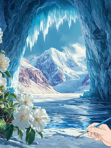 Malen Nach Zahlen Erwachsene Landschaft Malen Nach Zahlen Blumen DIY Set Ewachsene Paint by Numbers Adult mit Pinseln und Acrylfarbe Handgemalt Ölgemälde Kit für Geschenke für Frauen Deko 40x50cm A-93 von Jaeixouu