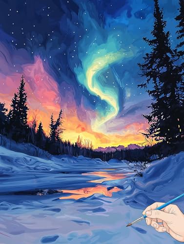 Malen Nach Zahlen Erwachsene Landschaft Malen Nach Zahlen Kinder ab 10 Aurora Set Basteln Erwachsene DIY Paint by Numbers Adult Acrylfarbe Ölgemälde Bastelset Geschenke Deko Wohnzimmer 50x70cm J-61 Malen Nach Zahlen Erwachsene Landschaft Malen Nach Zahlen Kinder ab 10 Aurora Set Basteln Erwachsene DIY Paint by Numbers Adult Acrylfarbe Ölgemälde Bastelset Geschenke Deko Wohnzimmer 50x70cm J-61 von Jaeixouu