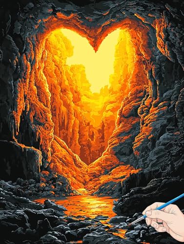 Malen Nach Zahlen Erwachsene Landschaft Malen Nach Zahlen Kinder ab 10 Sonnenuntergang Set Basteln Erwachsene DIY Paint by Numbers Adult Acrylfarbe Ölgemälde Bastelset Geschenke Deko 50x70cm J-09 von Jaeixouu