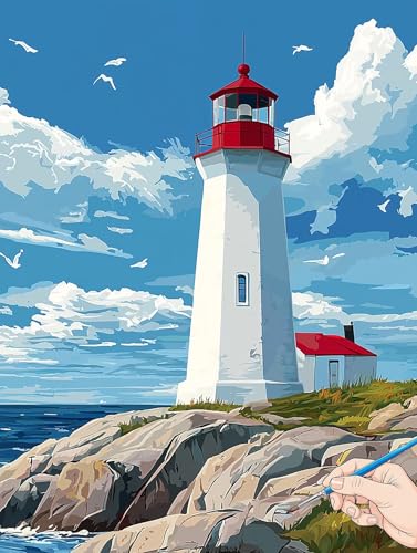 Malen Nach Zahlen Erwachsene Leuchtturm Malen Nach Zahlen Meer DIY Set Ewachsene Paint by Numbers Adult mit Pinseln und Acrylfarbe Handgemalt Ölgemälde Kit für Geschenke für Frauen Deko 30x40cm F-10 Malen Nach Zahlen Erwachsene Leuchtturm Malen Nach Zahlen Meer DIY Set Ewachsene Paint by Numbers Adult mit Pinseln und Acrylfarbe Handgemalt Ölgemälde Kit für Geschenke für Frauen Deko 30x40cm F-10 von Jaeixouu