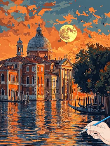 Malen Nach Zahlen Erwachsene London Malen Nach Zahlen Kinder ab 10 Landschaft Set Basteln Erwachsene DIY Paint by Numbers Adult Acrylfarbe Ölgemälde Bastelset Geschenke Deko Wohnzimmer 50x70cm J-55 von Jaeixouu