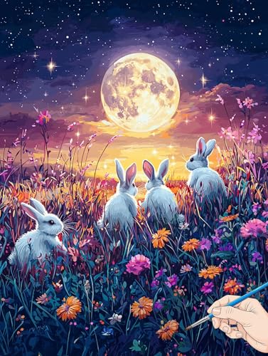 Malen Nach Zahlen Erwachsene Mond Malen Nach Zahlen Kaninchen DIY Set Ewachsene Paint by Numbers Adult mit Pinseln und Acrylfarbe Handgemalt Ölgemälde Kit für Geschenke für Frauen Deko 30x40cm G-13 Malen Nach Zahlen Erwachsene Mond Malen Nach Zahlen Kaninchen DIY Set Ewachsene Paint by Numbers Adult mit Pinseln und Acrylfarbe Handgemalt Ölgemälde Kit für Geschenke für Frauen Deko 30x40cm G-13 von Jaeixouu