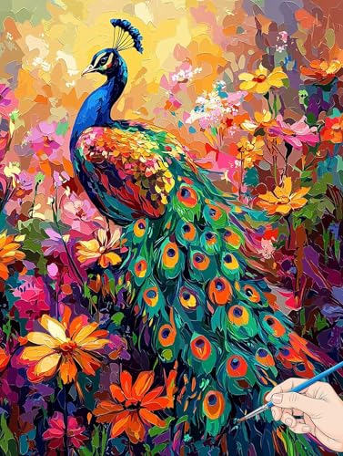 Malen Nach Zahlen Erwachsene Pfau Malen Nach Zahlen Blumen DIY Set Ewachsene Paint by Numbers Adult mit Pinseln und Acrylfarbe Handgemalt Ölgemälde Kit Geschenke für Frauen Halloween Deko 40x50cm J-52 Malen Nach Zahlen Erwachsene Pfau Malen Nach Zahlen Blumen DIY Set Ewachsene Paint by Numbers Adult mit Pinseln und Acrylfarbe Handgemalt Ölgemälde Kit Geschenke für Frauen Halloween Deko 40x50cm J-52 von Jaeixouu
