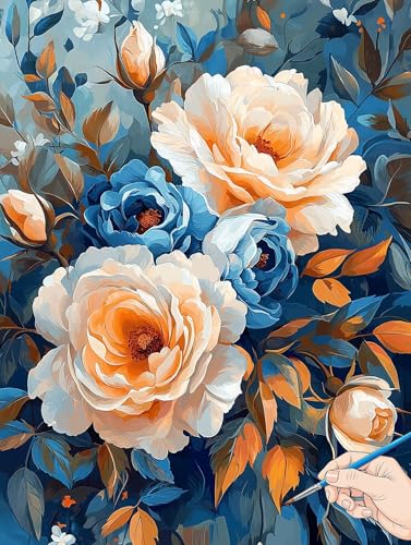 Malen Nach Zahlen Erwachsene Pflanzen Malen Nach Zahlen Blumen DIY Set Ewachsene Paint by Numbers Adult mit Pinseln und Acrylfarbe Handgemalt Ölgemälde Kit für Geschenke für Frauen Deko 30x40cm B-02 von Jaeixouu