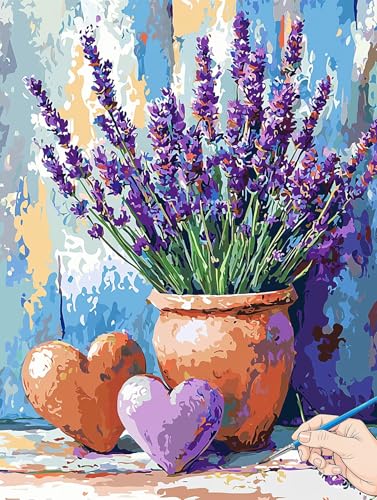 Malen Nach Zahlen Erwachsene Retro Malen Nach Zahlen Kinder ab 10 Pflanzen Set Basteln Erwachsene DIY Paint by Numbers Adult Acrylfarbe Ölgemälde Bastelset für Geschenke Deko Wohnzimmer 30x40cm B-85 von Jaeixouu