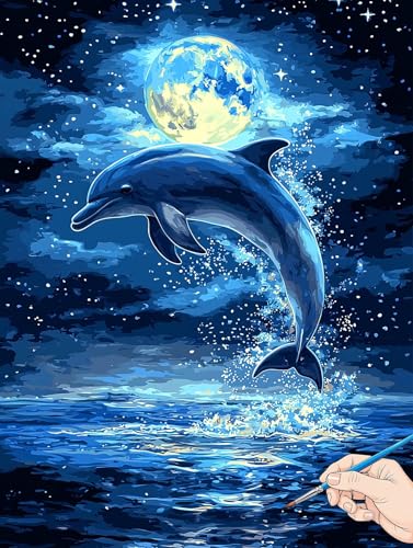 Malen Nach Zahlen Erwachsene Tiere Malen Nach Zahlen Delphin DIY Set Ewachsene Paint by Numbers Adult mit Pinseln und Acrylfarbe Handgemalt Ölgemälde Kit für Geschenke für Frauen Deko 40x50cm C-63 Malen Nach Zahlen Erwachsene Tiere Malen Nach Zahlen Delphin DIY Set Ewachsene Paint by Numbers Adult mit Pinseln und Acrylfarbe Handgemalt Ölgemälde Kit für Geschenke für Frauen Deko 40x50cm C-63 von Jaeixouu