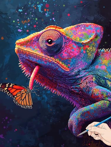 Malen Nach Zahlen Erwachsene Tiere Malen Nach Zahlen Kinder ab 10 Schmetterling Set Basteln Erwachsene DIY Paint by Numbers Adult Acrylfarbe Ölgemälde Bastelset Geschenke Deko Wohnzimmer 50x70cm D-13 von Jaeixouu