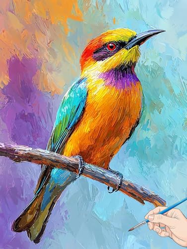 Malen Nach Zahlen Erwachsene Tiere Malen Nach Zahlen Kinder ab 10 Vogel Set Basteln Erwachsene DIY Paint by Numbers Adult Acrylfarbe Ölgemälde Bastelset für Geschenke Deko Wohnzimmer 30x40cm C-96 von Jaeixouu