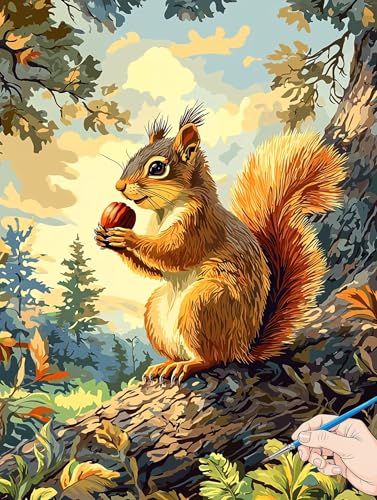 Malen Nach Zahlen Erwachsene Tiere Malen Nach Zahlen Pflanzen DIY Set Ewachsene Paint by Numbers Adult mit Pinseln und Acrylfarbe Handgemalt Ölgemälde Kit für Geschenke für Frauen Deko 70x90cm I-35 von Jaeixouu