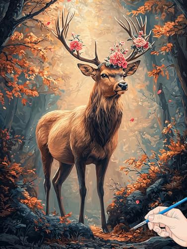 Malen Nach Zahlen Erwachsene Tiere Malen Nach Zahlen Reh DIY Set Ewachsene Paint by Numbers Adult mit Pinseln und Acrylfarbe Handgemalt Ölgemälde Kit Geschenke für Frauen Halloween Deko 40x50cm F-84 Malen Nach Zahlen Erwachsene Tiere Malen Nach Zahlen Reh DIY Set Ewachsene Paint by Numbers Adult mit Pinseln und Acrylfarbe Handgemalt Ölgemälde Kit Geschenke für Frauen Halloween Deko 40x50cm F-84 von Jaeixouu