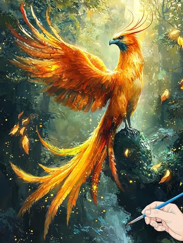 Malen Nach Zahlen Erwachsene Tiere Malen Nach Zahlen Vogel DIY Set Ewachsene Paint by Numbers Adult mit Pinseln und Acrylfarbe Handgemalt Ölgemälde Kit Geschenke für Frauen Halloween Deko 40x50cm F-72 von Jaeixouu