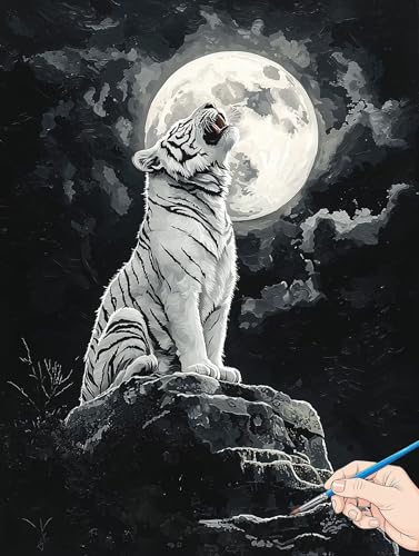 Malen Nach Zahlen Erwachsene Tiger Malen Nach Zahlen Mond DIY Set Ewachsene Paint by Numbers Adult mit Pinseln und Acrylfarbe Handgemalt Ölgemälde Kit Geschenke für Frauen Halloween Deko 60x80cm G-29 Malen Nach Zahlen Erwachsene Tiger Malen Nach Zahlen Mond DIY Set Ewachsene Paint by Numbers Adult mit Pinseln und Acrylfarbe Handgemalt Ölgemälde Kit Geschenke für Frauen Halloween Deko 60x80cm G-29 von Jaeixouu