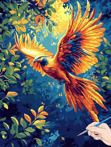 Malen Nach Zahlen Erwachsene Vogel Malen Nach Zahlen Kinder ab 10 Tiere Set Basteln Erwachsene DIY Paint by Numbers Adult Acrylfarbe Ölgemälde Bastelset für Geschenke Deko Wohnzimmer 30x40cm B-77 von Jaeixouu