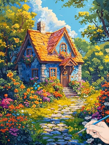 Malen Nach Zahlen Erwachsene Wald Malen Nach Zahlen Pflanzen DIY Set Ewachsene Paint by Numbers Adult mit Pinseln und Acrylfarbe Handgemalt Ölgemälde Kit für Geschenke für Frauen Deko 30x40cm H-08 von Jaeixouu