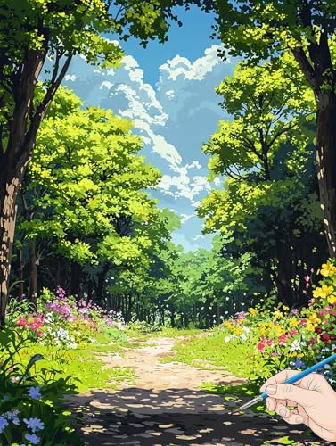 Malen Nach Zahlen Erwachsene Wald Malen Nach Zahlen Pflanzen DIY Set Ewachsene Paint by Numbers Adult mit Pinseln und Acrylfarbe Handgemalt Ölgemälde Kit für Geschenke für Frauen Deko 70x90cm G-99 von Jaeixouu