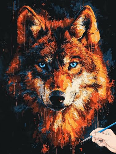 Malen Nach Zahlen Erwachsene Wolf Malen Nach Zahlen Tiere DIY Set Ewachsene Paint by Numbers Adult mit Pinseln und Acrylfarbe Handgemalt Ölgemälde Kit Geschenke für Frauen Halloween Deko 50x70cm A-89 Malen Nach Zahlen Erwachsene Wolf Malen Nach Zahlen Tiere DIY Set Ewachsene Paint by Numbers Adult mit Pinseln und Acrylfarbe Handgemalt Ölgemälde Kit Geschenke für Frauen Halloween Deko 50x70cm A-89 von Jaeixouu