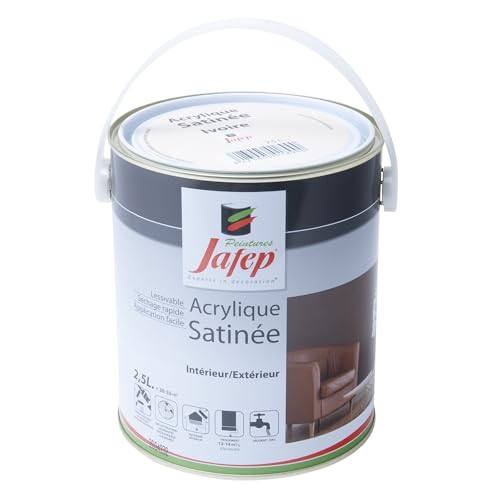 Jafep 12932 Acrylfarbe, satiniert, 2,5 l, elfenbeinfarben von JAFEP