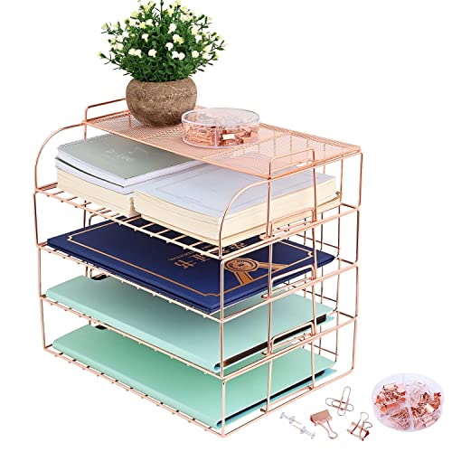 Briefablage A4, Ablagefächer Stapelbare Schreibtisch Organizer Ablage ,Büromaterial Organizer Roségoldene Ablagefächer für Schule, Zuhause und Büro Briefablage A4, Ablagefächer Stapelbare Schreibtisch Organizer Ablage ,Büromaterial Organizer Roségoldene Ablagefächer für Schule, Zuhause und Büro von Jaffzora