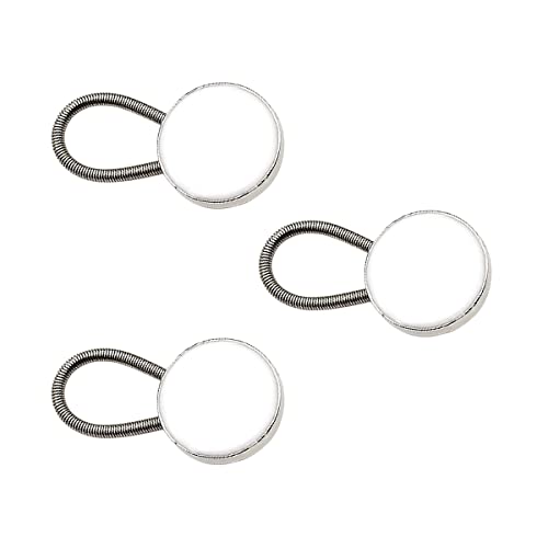 Jagowa 3 x Kragenverlängerungen, elastischer Knopf, Metall, Halsverlängerung für Hemden, Hosen, Kleidermantel (weiß) von Jagowa