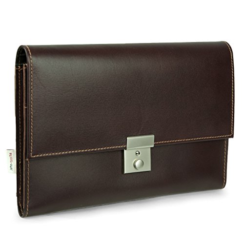 Jahn-Tasche â€“ A5 Reise-Dokumentenmappe/Reise-Dokumententasche, aus Leder, Braun, Modell 1021 von Jahn-Tasche