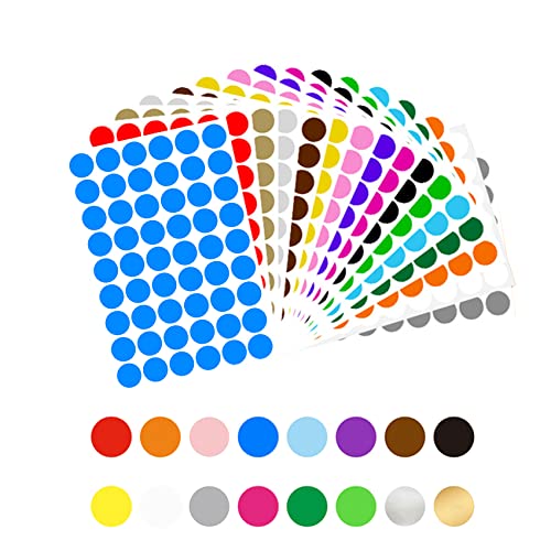 Jaimela Runde Punktaufkleber Klebepunkte Etiketten Markierungspunkte, 16 Farben Bunte Selbstklebende Klebepunkte Aufkleber (20mm) Jaimela Runde Punktaufkleber Klebepunkte Etiketten Markierungspunkte, 16 Farben Bunte Selbstklebende Klebepunkte Aufkleber (20mm) von Jaimela
