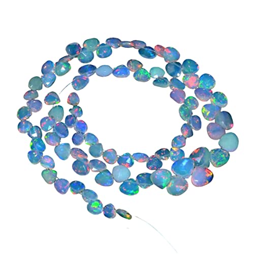 AAA äthiopischer Opal-Edelstein, ungeschliffene Chips, 4 mm Perlen, 86,4 cm Strang, natürlicher äthiopischer Welo-Opal, Feuer, Halbedelstein, glatte Nuggets AAA äthiopischer Opal-Edelstein, ungeschliffene Chips, 4 mm Perlen, 86,4 cm Strang, natürlicher äthiopischer Welo-Opal, Feuer, Halbedelstein, glatte Nuggets von Jaipur Gems Mart