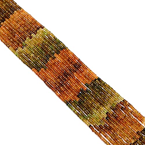 Jaipur Gems Mart Multi Petrol Turmalin 3mm-4mm Facettierte Rondelle Perlen ~ Natürliche Petrol Turmalin Halbedelstein Lose Perlen ~ 13inch Strang von Jaipur Gems Mart