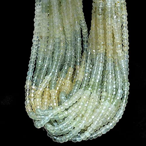 Natürliche Multi Prehnit Edelstein 5mm-6mm Facettierte Rondelle Perlen ~ Multi Grüne Prehnit Halbedelsteine ​​Lose Perlen ~ 13" Strang von Jaipur Gems Mart