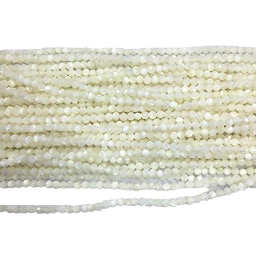 Natur 1 Strang 2-2,5 mm Perlmutt facettierte Rondelle Perlen | Micro facettierte Korn für Schmuckherstellung | 13" Strand | Halbedelstein Perlen | AAA-Qualität Natur 1 Strang 2-2,5 mm Perlmutt facettierte Rondelle Perlen | Micro facettierte Korn für Schmuckherstellung | 13" Strand | Halbedelstein Perlen | AAA-Qualität von Jaipur Gems Mart