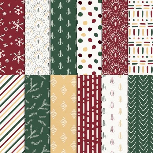 24 Blatt Weihnachts-Boho-Musterblock, 30 x 30 cm, Weihnachts-Scrapbook, Papierblock, Boho, rot und grün, strukturiert, doppelseitig, Kartonpapier für Hintergrund, DIY, Kartenherstellung, Origami 24 Blatt Weihnachts-Boho-Musterblock, 30 x 30 cm, Weihnachts-Scrapbook, Papierblock, Boho, rot und grün, strukturiert, doppelseitig, Kartonpapier für Hintergrund, DIY, Kartenherstellung, Origami von Jajajuegos