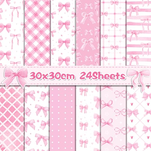 24 Blatt rosa Schleifenmusterblock, 30 x 30 cm, rosa Schleifen, Scrapbook-Papier, Schleifen, gemustert, doppelseitig, Karton, Papierpackung für Schleifen, Scrapbooking, DIY-Hintergrund 24 Blatt rosa Schleifenmusterblock, 30 x 30 cm, rosa Schleifen, Scrapbook-Papier, Schleifen, gemustert, doppelseitig, Karton, Papierpackung für Schleifen, Scrapbooking, DIY-Hintergrund von Jajajuegos