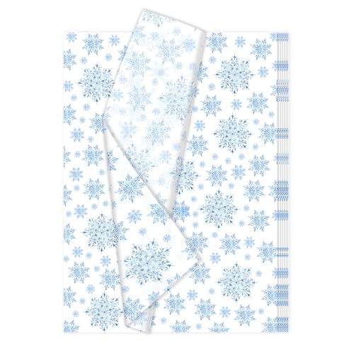 50 Blatt Winter-Seidenpapier, blau-weiß, Schneeflocken-Geschenkpapier, Schneeflocken-Muster in Blau und Weiß, für DIY-Winter-Weihnachts-Party-Dekoration, Silvester-Party-Zubehör, Wintergeburtstag 50 Blatt Winter-Seidenpapier, blau-weiß, Schneeflocken-Geschenkpapier, Schneeflocken-Muster in Blau und Weiß, für DIY-Winter-Weihnachts-Party-Dekoration, Silvester-Party-Zubehör, Wintergeburtstag von Jajajuegos