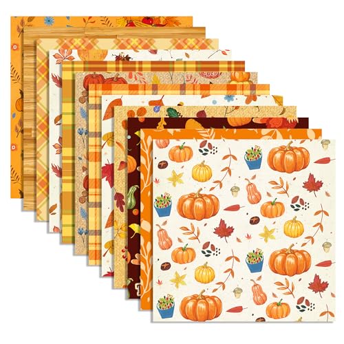 Thanksgiving-Musterblock, 30 x 30 cm, 24 Blatt, Thanksgiving-Scrapbook, Papierblock, Herbstbüffelkaro, Kürbisse, Truthähne, gemustert, doppelseitiges Kartonpapier für Festivals, DIY-Kartenherstellung von Jajajuegos